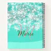 Carnet Turquoise turquoise agate aqua monogramme ajouter  (Dos)