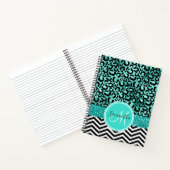 Carnet Turquoise Turquoise Faux Parties scintillant Empre (Intérieur)