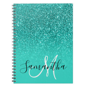 Carnet Turquoise Turquoise Faux Parties scintillant Ombre
