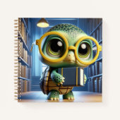 Carnet Turtle in Glasses in Library, by Natasha Us   (Devant)