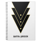 Carnet Tuxedo Art Déco moderne Personnalisé (Devant)