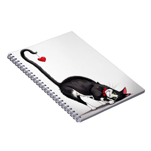 Carnet Tuxedo Chat Avec Coeur Dangereux (Côté Droit)