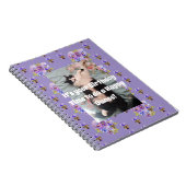 Carnet Tuxedo Chat Drôle Mignon Floral Violet (Côté Droit)