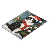 Carnet Tuxedo Chat en Noël de neige (Côté gauche)