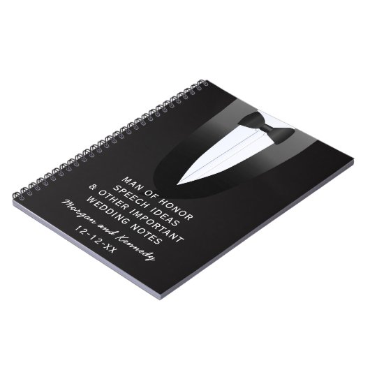 Carnet Tuxedo Homme d'honneur Mariage Discours Idées Carn (Côté gauche)