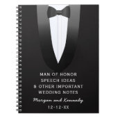 Carnet Tuxedo Homme d'honneur Mariage Discours Idées Carn (Devant)
