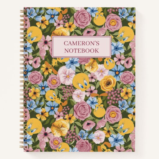 Carnet TWEETY™ Floral Embroidery Pattern (Devant)