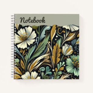 Carnet Twilight Meadow - Jardin stylisé dans les tons som