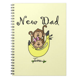 Carnet Twin Boy and Girl New Dad Cadeaux