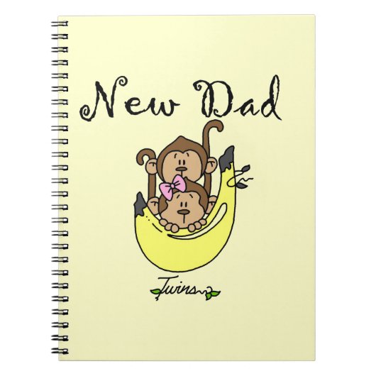 Carnet Twin Boy and Girl New Dad Cadeaux (Devant)