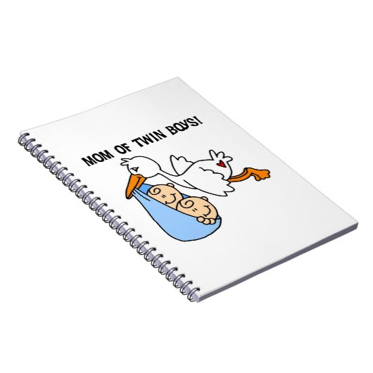 Carnet Twin Boys Maman Cadeaux de cigognes (Côté Droit)