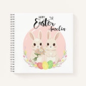 Carnet Two Easter Bunnies Personalized Spiral Notebook (Devant)