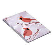 Carnet Two Red Cardinals | Watercolor Remembrance (Côté Droit)