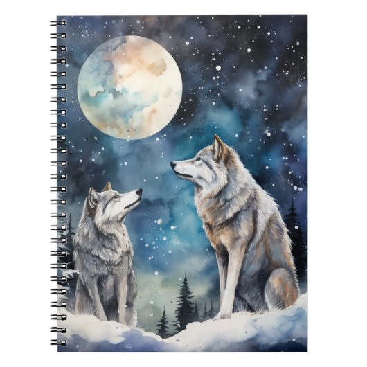 Carnet Two Wolves in Winter (Devant)