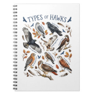 Carnet Types de faucons aquarelle oiseau faune