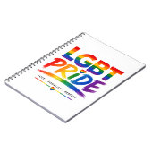 Carnet Typographie arc-en-ciel de la fierté LGBT (Côté gauche)