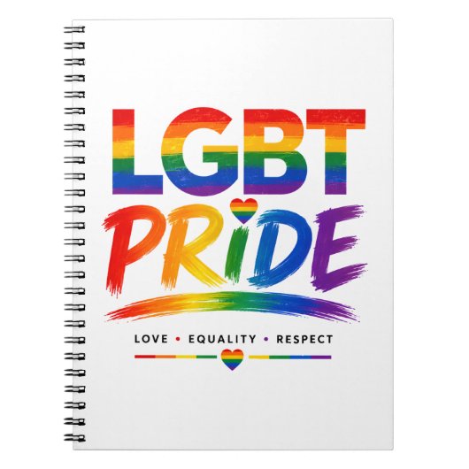 Carnet Typographie arc-en-ciel de la fierté LGBT (Devant)