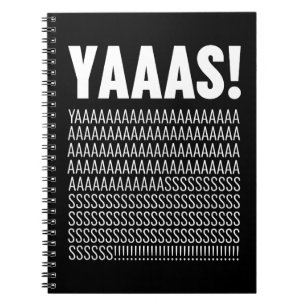 Carnet Typographie blanche Yaaas Couleur Arrière - plan p