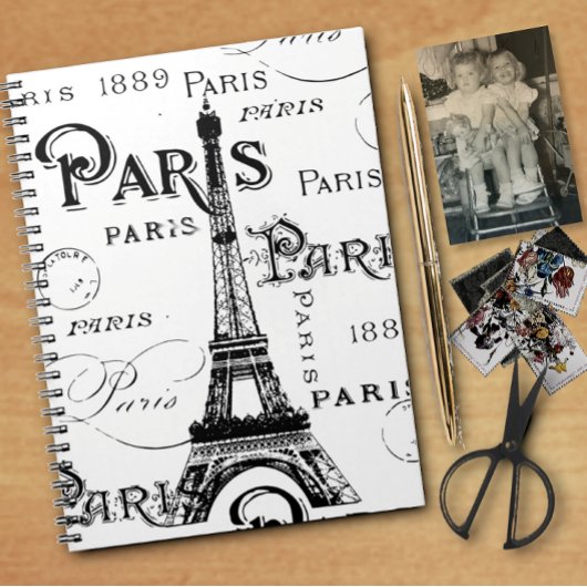 Carnet Typographie Calligraphie Paris France Tour Eiffel