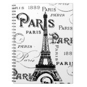 Carnet Typographie Calligraphie Paris France Tour Eiffel (Devant)