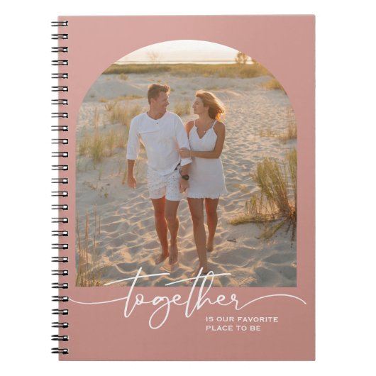 Carnet Typographie Couple Saint-Valentin Rose Pâle Ensemb (Devant)