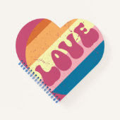 Carnet Typographie D'Amour Rétro Sur Les Rayures De Couch (Devant)