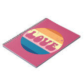 Carnet Typographie D'Amour Rétro Sur Les Rayures De Couch (Côté gauche)