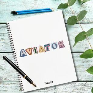 Carnet Typographie d'aviateur,amusement,frais,Aviation,Pe