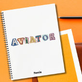 Carnet Typographie d'aviateur,amusement,frais,Aviation,Pe