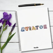 Carnet Typographie d'aviateur,amusement,frais,Aviation,Pe