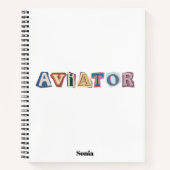 Carnet Typographie d'aviateur,amusement,frais,Aviation,Pe (Devant)