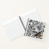 Carnet Typographie de baseball rayures noires et blanches (Intérieur)