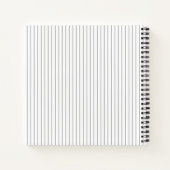 Carnet Typographie de baseball rayures noires et blanches (Dos)