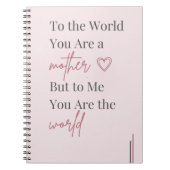 Carnet Typographie de citation de mère rose (Devant)