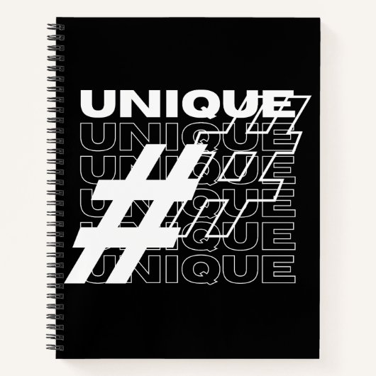 Carnet Typographie de hashtag unique (Devant)