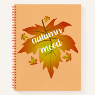 Carnet Typographie de l'humeur d'automne feuille d'érable
