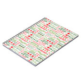 Carnet Typographie de Noël rouge et vert sans couture (Côté gauche)