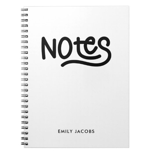 Carnet Typographie de notes manuscrites grasses minimalis (Devant)