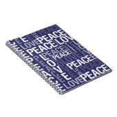 Carnet Typographie de paix de l'amour pourpre (Côté Droit)