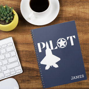 Carnet Typographie de pilote & Avion,Minimaliste,Personna