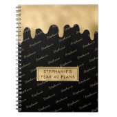 Carnet Typographie de script élégante Gold Foil Nom Motif (Devant)