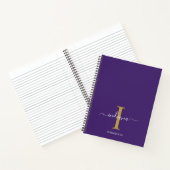 Carnet Typographie de script monogramme violet personnali (Intérieur)