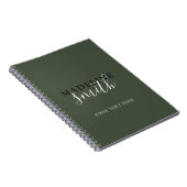 Carnet Typographie de script vert foncé moderne (Côté Droit)