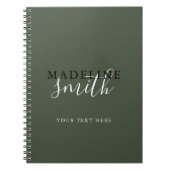 Carnet Typographie de script vert foncé moderne (Devant)