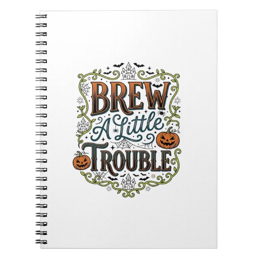 Carnet Typographie de sorcière d'Halloween Brasse Un Peu (Devant)