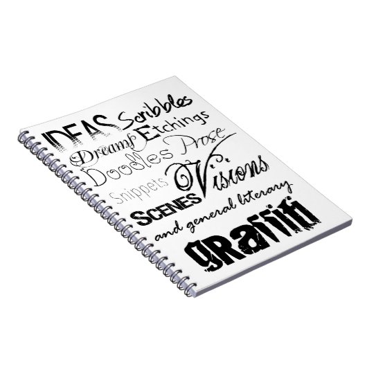 Carnet Typographie d'écriture mignonne Graffiti Scribbles (Côté Droit)