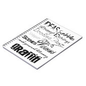 Carnet Typographie d'écriture mignonne Graffiti Scribbles (Côté gauche)