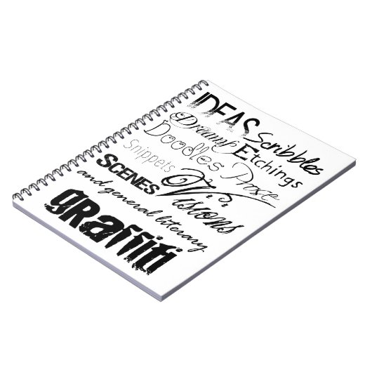 Carnet Typographie d'écriture mignonne Graffiti Scribbles (Côté gauche)