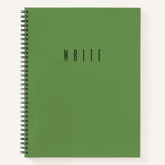 Carnet Typographie d'écriture verte | Personnaliser (Devant)
