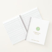 Carnet Typographie dorée Monogramme de nom aquarelle vert (Intérieur)